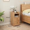 Solid Wood Locking Nightstand, Compact Slim Bedside Cabinet, Modern Minimalist Storage Organizer, Narrow Gap Bedroom Furniture