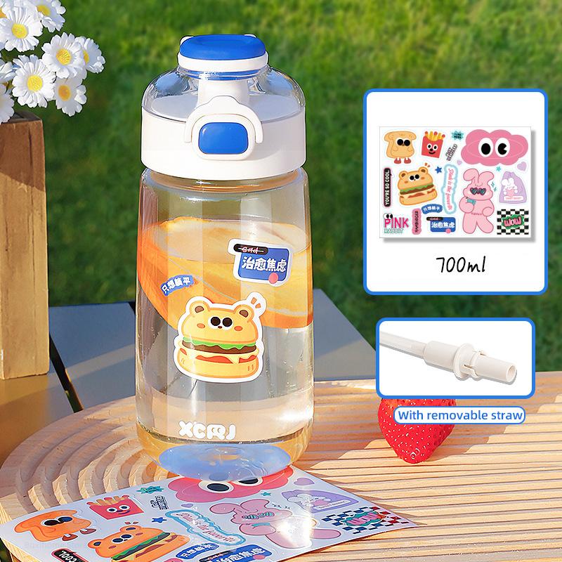 New Cute Water Bottle For Kids Girls Female Transparent Plastic Cup Large Capacity Outdoor Sports Portable Sippy Cup BPA Free