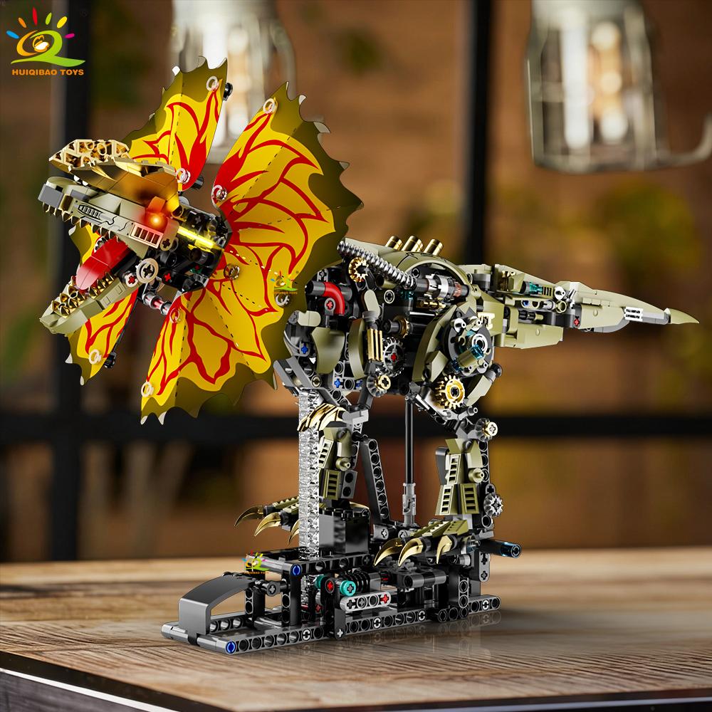 Moc Mechanical Double Crown Dragon Model Building Block Animal Series Bricks Assembly Toy For Children Home Desk Decor.