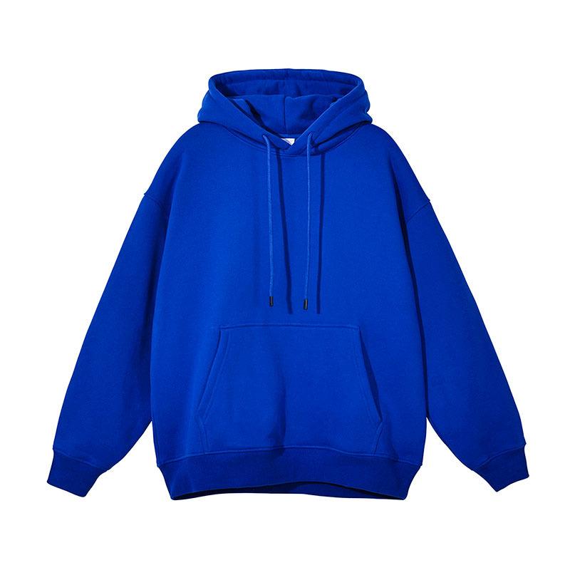 Unisex Heavyweight Hoodie: Solid Color American Street Style for Autumn/Winter