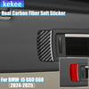 Real Carbon Fiber Car Accessories Vanity Mirror Panel Decorative Cover Soft Sticker For BMW 5 Series I5 G60/G68 BEV 2024 2025