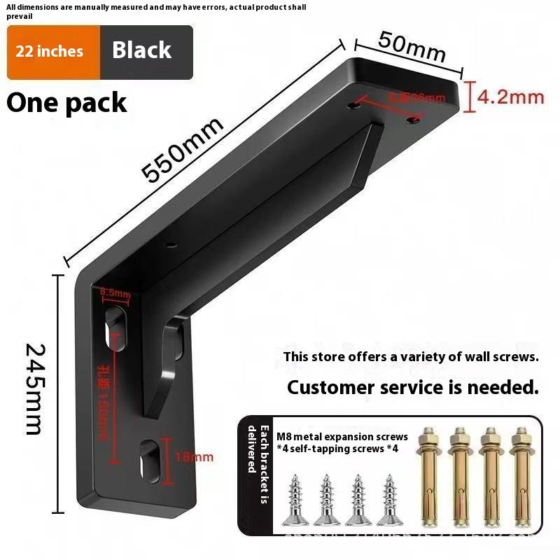 1/2Pcs Black/White/Silver Stainless Steel Corner Code Triangle Bracket Load-Bearing Bracket Wall Fixed Corner Storage Rack