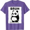 Bruh Grumpy Panda Graphic Print Short Sleeve Cotton Casual TShirt for Unisex Women