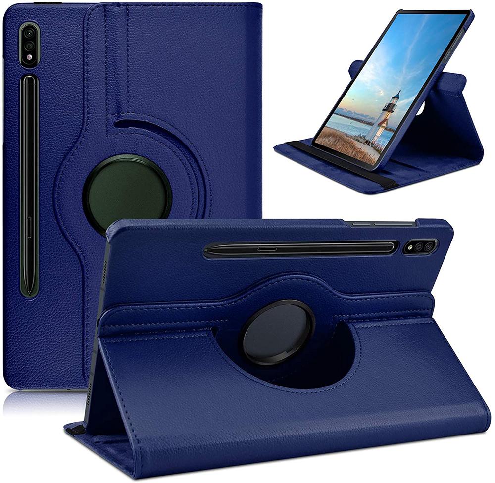 

For Samsung Tab S10 FE Plus 13.1 Case Cover 360 Rotating PU Leather Stand Cover for Coque Galaxy Tab S10 FE Plus 13.1 Inch Case S10FE Plus 13.1inch тёмно-синий