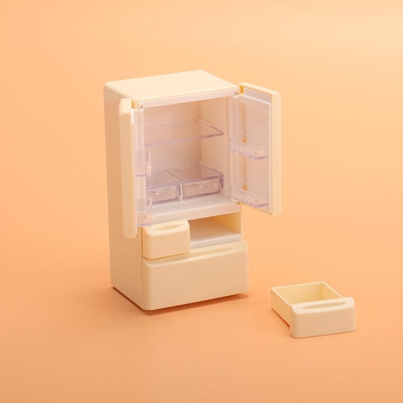

1:12 кукольных миниатюрных холодильников, имитация бытовой техники, модель домашнего декора, игрушечные аксессуары для кукольных домиков бежевый