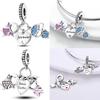 HOT Charms Beads 925 copper Pink Cat Paw Luminous Firefly Devil Eyes Alphabet Charm Fit Original Bracelet DIY Women Zircon Gift
