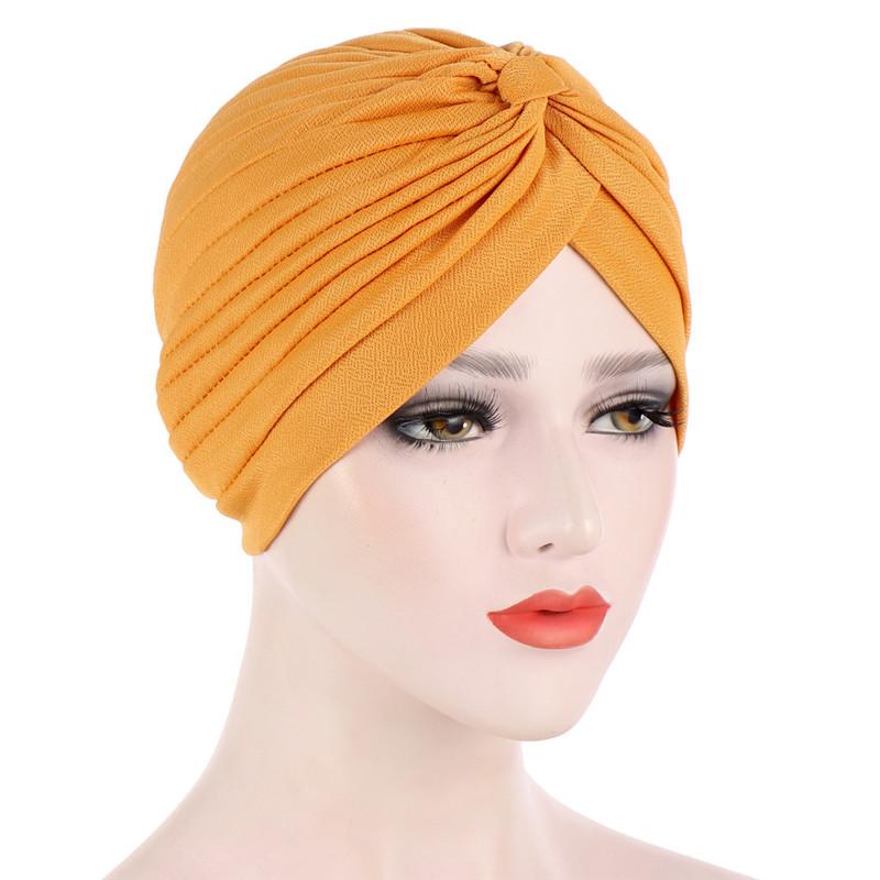Cotton Solid Folds Pearl Muslim Turban Scarf  Women Islamic Inner Hijab Caps Arab Wrap Head  Femme Musulman Turbante Mujer