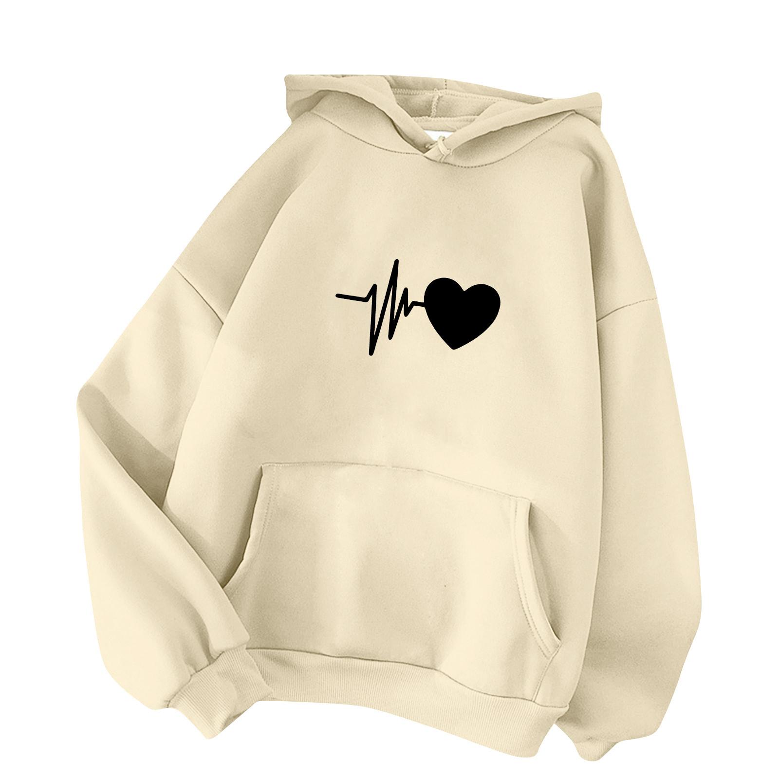 Женская модная повседневная толстовка с капюшоном и длинными рукавами L бежевый 980₽