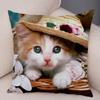 Cute Pet Animal Print Pillowcase Funny  Cat  Decoration Car Sofa Home Cushion Cover