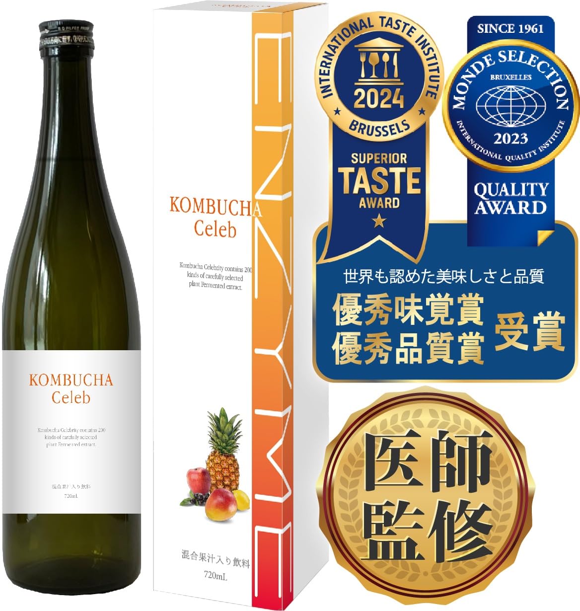 

Одобренный врачом Комбуча Звездный Ферментный Напиток, 720 мл, Без добавок, Идеально подходит для замены приема пищи и голодания, Тропический вкус манго, Сделано в Японии