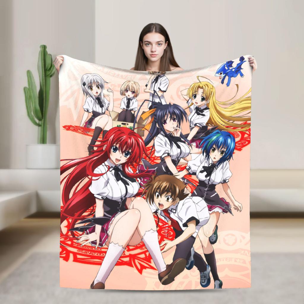 Superweiche Decken Dekorative High School DxD Überwurfdecke Anime Flanelldecke für Wohnzimmer Lustige Sofa-Bettdecke