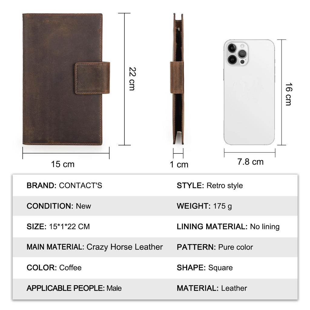 CONTACT'S Hakiki Deri Erkek Clutch Cüzdan Pasaport Tutucu Uzun Çanta Kredi Kartı Yuvası Taşınabilir Kart Çantası Seyahat Cüzdanları