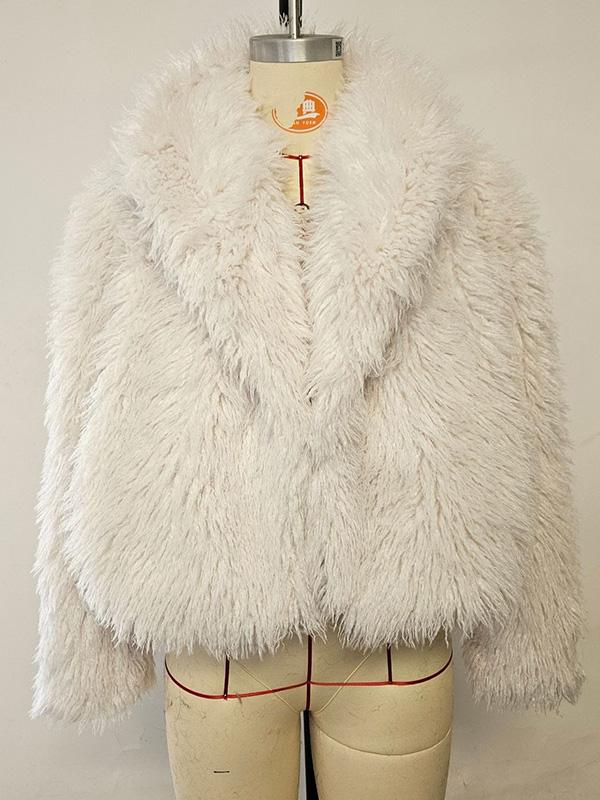 Medium-weight Fall/Winter Women's Coat Eco-friendly Faux Fur Short Coat