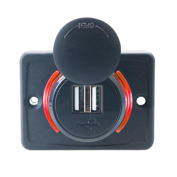 12-24V 3.1A PD QC3.0 2.1A Dual USB Charger Car Modified Socket Motorcycle Boat Utv Camper Caravans Universal Modified Charger