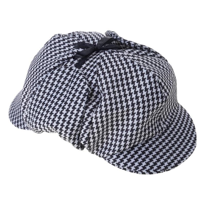 2 Stück Mann Detektiv Kostüm Set Kostüm Pfeife Schwarz-Weißer Hut Detektiv Kostüm Zubehör für Halloween Partys