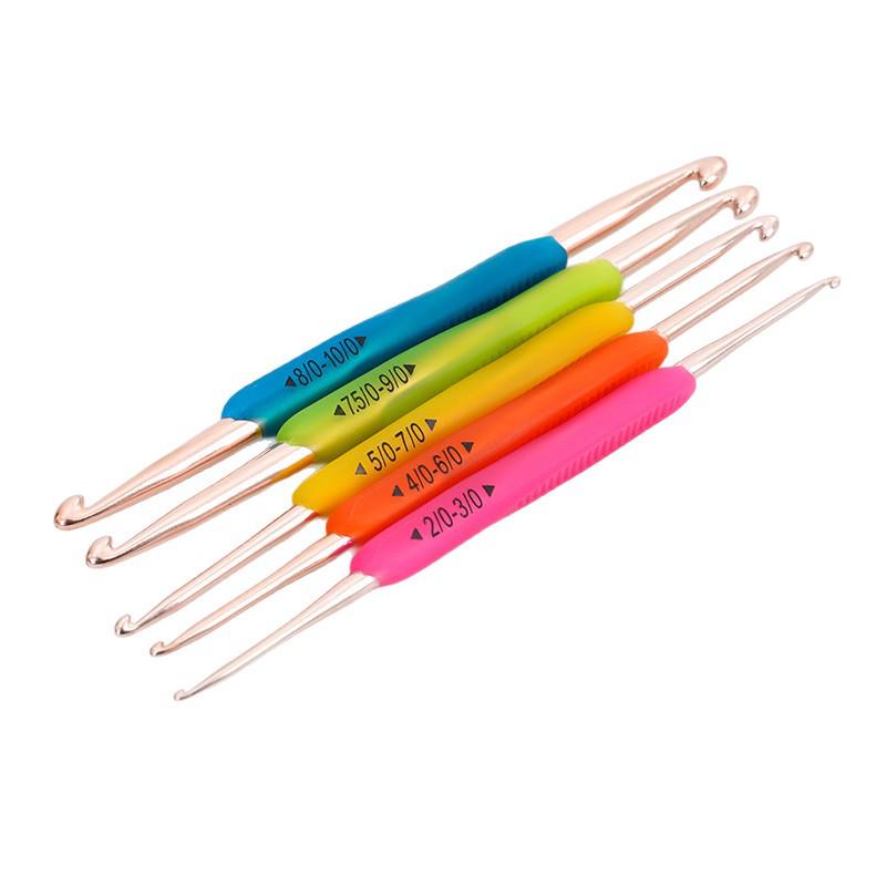 Handmade Multi-color Crochet and Knitting Kit: Yarn Balls, Doll, Bag