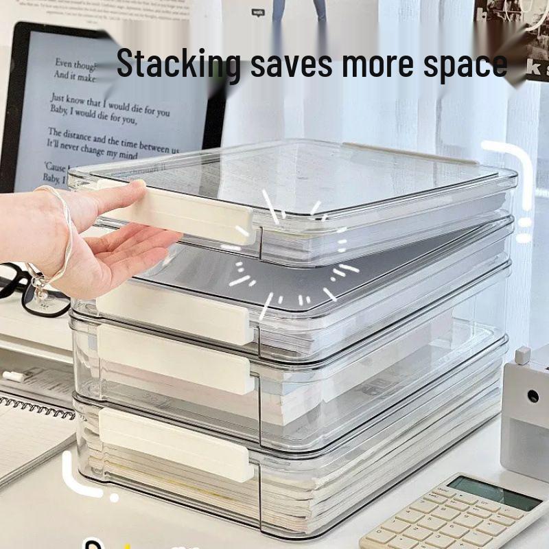 Transparent Plastic Document Storage and Organization Box