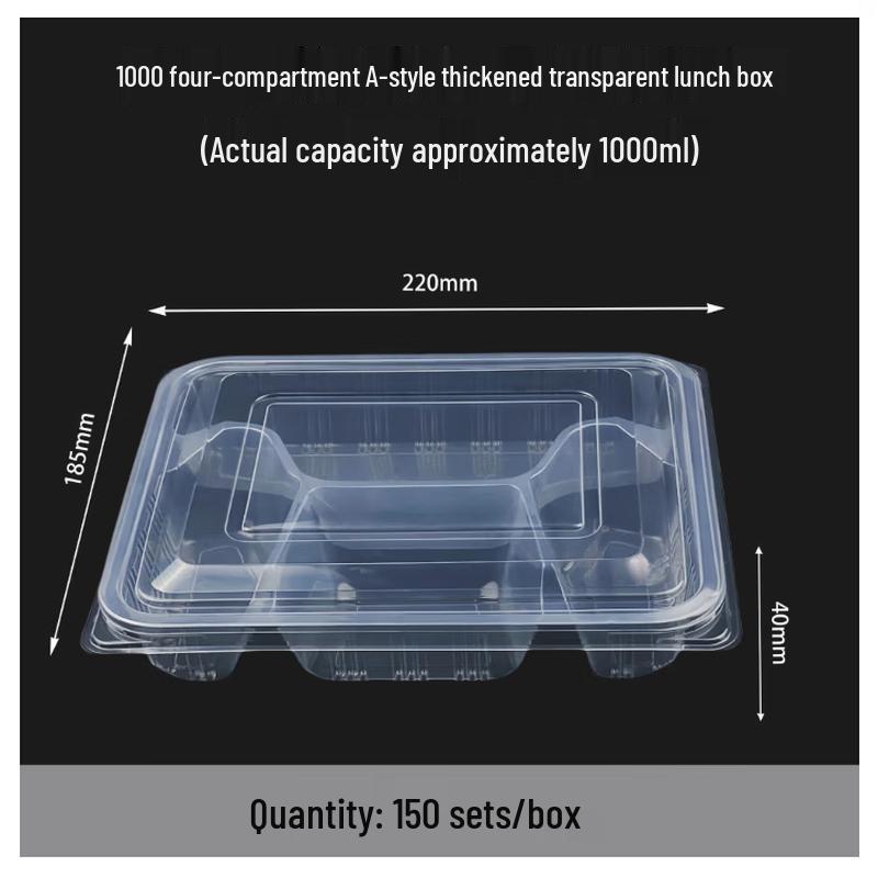 BOUSSAC Disposable Meal Prep Containers with Lids, 150 Count
