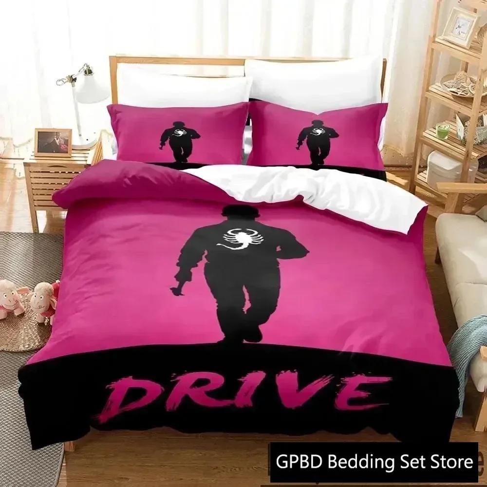 3D Print Drive Ryan Gosling Comfortable Duvet Quilt Cover Pillowcase Bedding Set Children Bedroom Decoration Home Textile