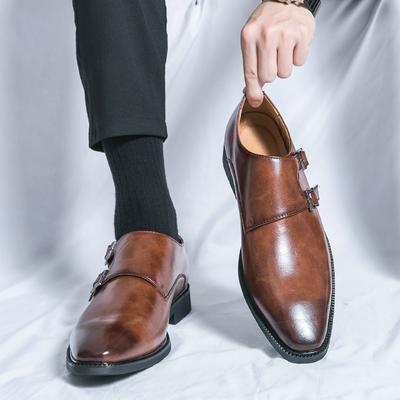 Mens Buckle Loafers Business Leather Casual Shoes High Quality Slip On Driving Shoes Dress Pointed Shoes Moccasins Plus Size 46