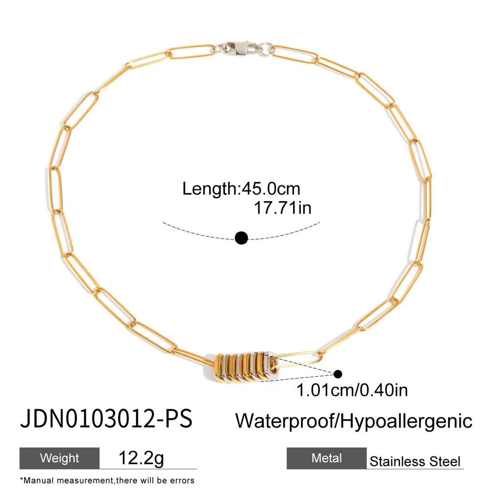 Youthway High Quality Square Pendant Metal Necklace Bracelet Stainless Steel Unisex Trendy Waterproof Jewelry Wholesale