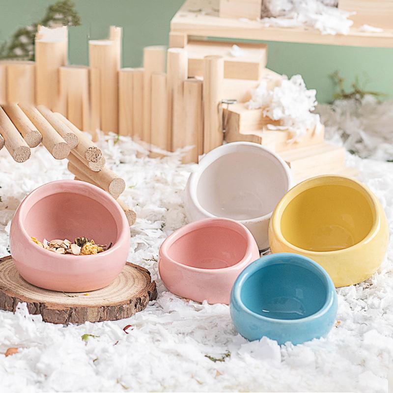 Hamster Bowl Food Dish Ceramic Small Animal Bowl Prevent Knocking Over For Food Splashing Gerbil Chinchilla Rat Ferret Hedgehog