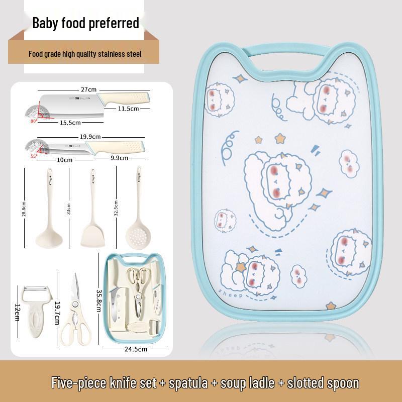 2-in-1 German Kitchen Knife & Cutting Board Set for Baby Food