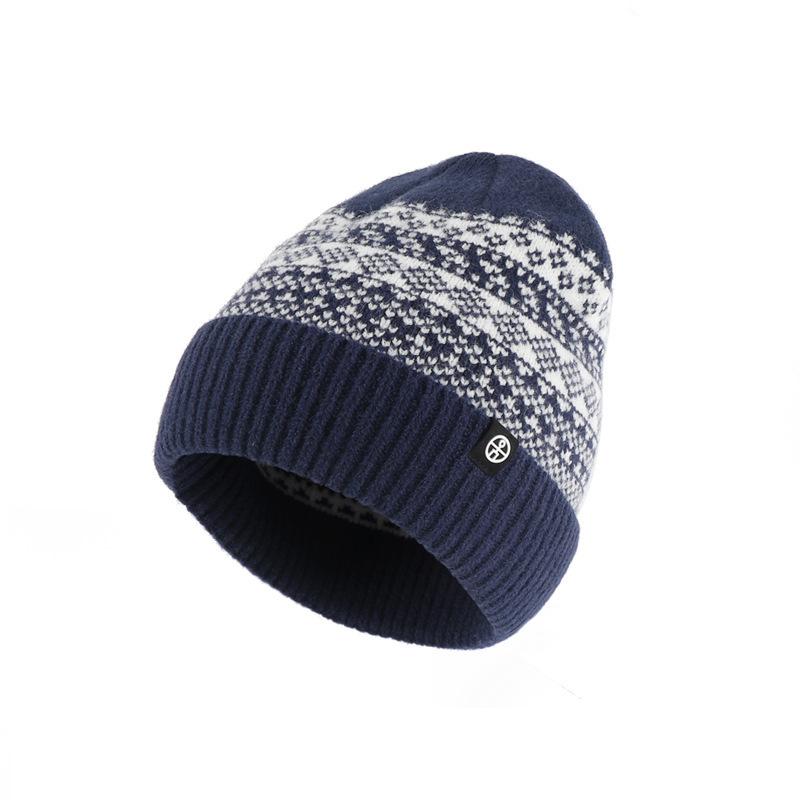 Cold Hat Men's Autumn and Winter Korean Version of Warm Knitted Hat Japanese Versatile Plus Velvet Ear Protection Wool Hat Women's Head Hat