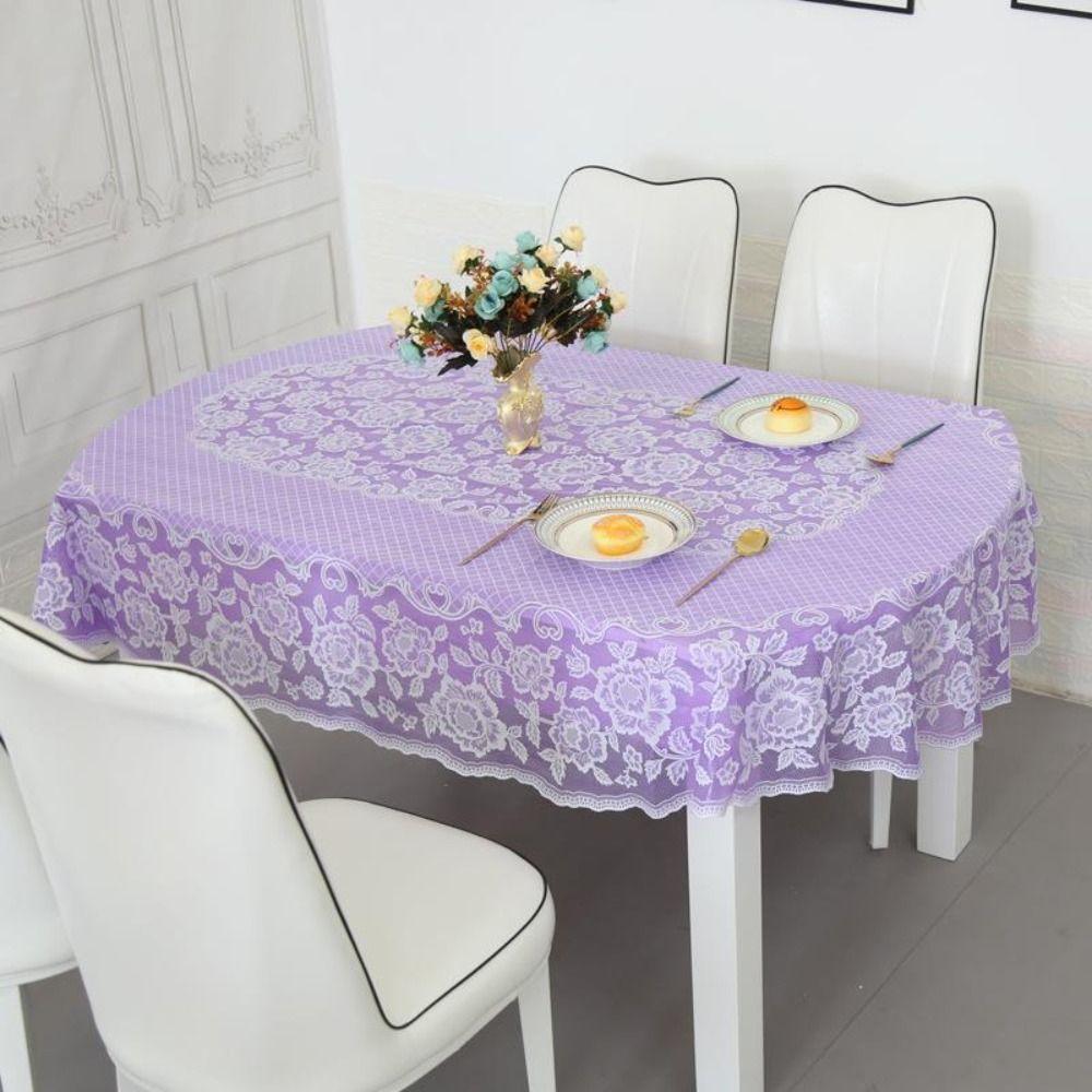 Embroidered Oval Tablecloth Anti-Scald Table Mat Printed Tablecloth  Wedding Dining Room