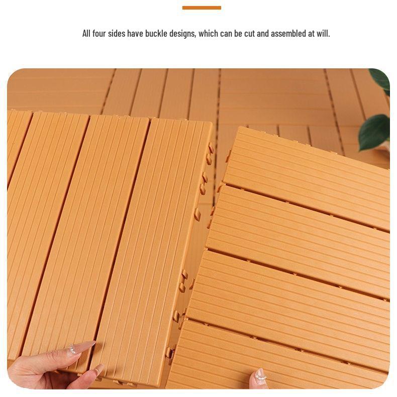 Self-Laying Outdoor Wood-Plastic Anti-Corrosion Flooring for Terrace, Balcony, Courtyard, and Garden
