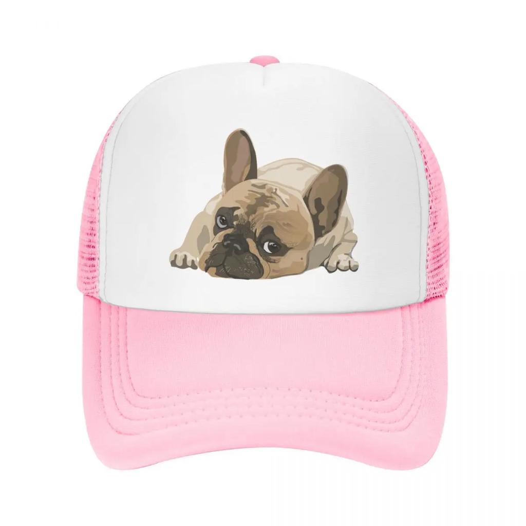 Anpassad Söt Fransk Bulldog Basebollkeps Unisex Dam Personlig Andningsbar Truckerhatt Streetwear Snapback Pappa Kepsar