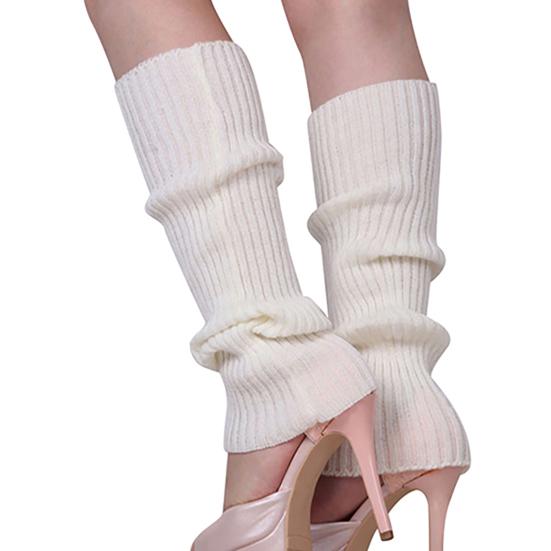 1Pair Women Winter Warm Vertical Stripes Solid Candy Colors Leg Warmers Knitting Socks for Home