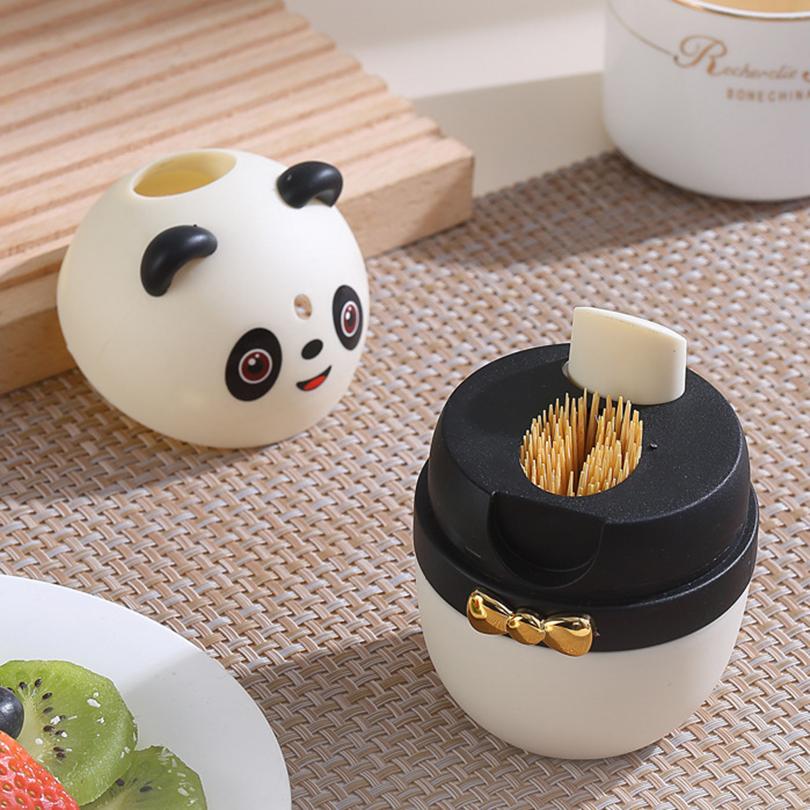 Creative Bamboo Toothpick Automatic Pop-up Toothpick Dispenser Portable Toothpick Holder Storage Organizer Home Tool Living Room