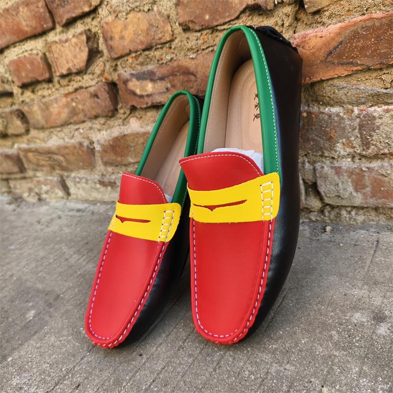 Pánské mokasíny Ručně vyráběné Boty z pravé kůže Ležérní řidičské ploché boty Nazouvací mokasíny Pánské Smíšené barvy Velikost 48 Pánské boty