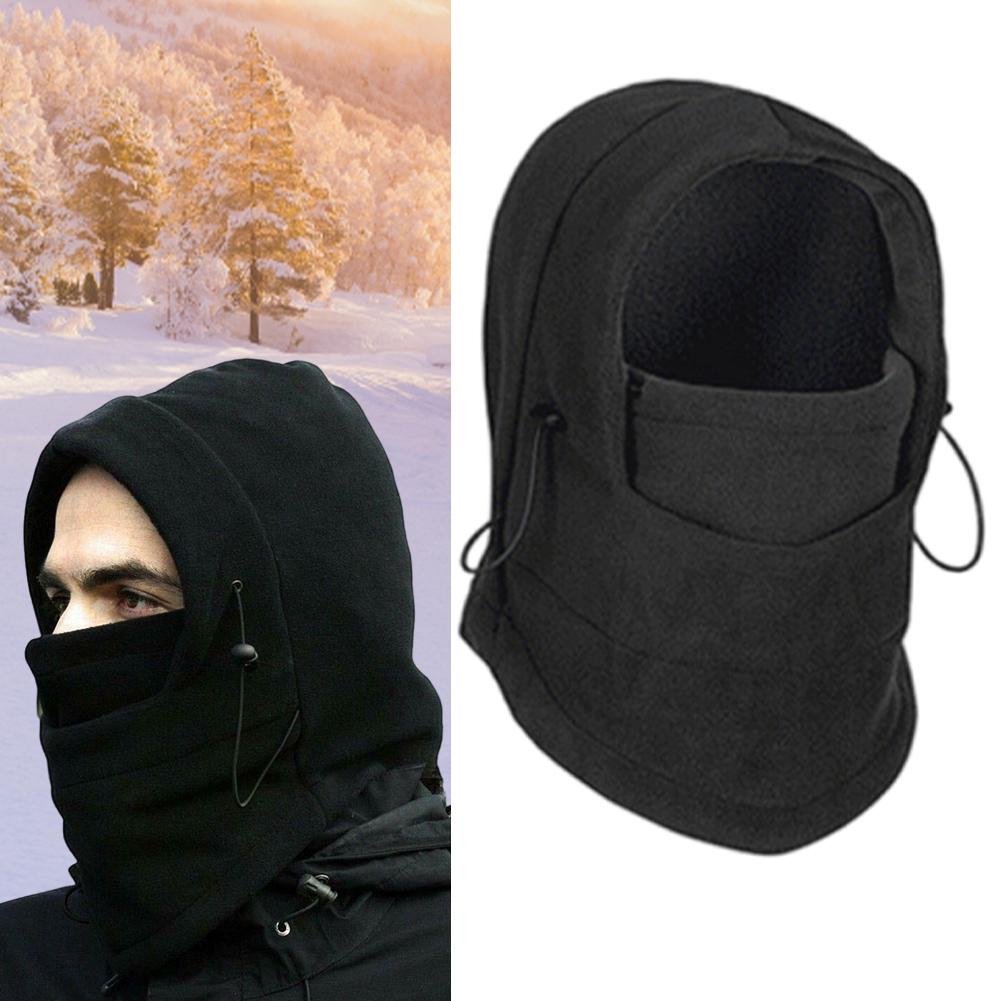 Ski Face Mask Windproof Thermal Fleece Balaclava Hat Neck Warmer Hooded Neck Face Mask Thicken Warm Bomber Hat for Hiking Skiing