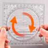 Rotatable Multifunction Ruler Drawing Template Art Design Architect Stereo Geometry Circle Drafting Measuring Scale Kawaii Ruler