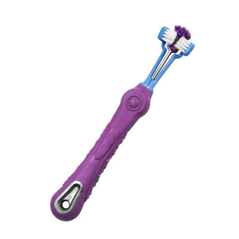 3-Sided Pet Toothbrush for Effective Dog & Cat Teeth Cleaning Oral Care Three-Head Multi-angle Toothbrush Brush Bad Breath Clean