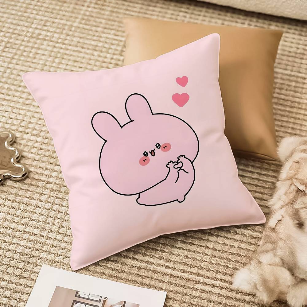 Cartoon A-Asamimichan-MT Cute Bunny Singer Pillow Case Comfort Sofa Bed Silky Elegant Invisible Zipper Decorative Cushion Cover