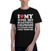 I Love Hot Dads Unisex Unisexs T Shirt Casual Tee Shirt Short Sleeve Crewneck Tshirts Cotton Printing Tops