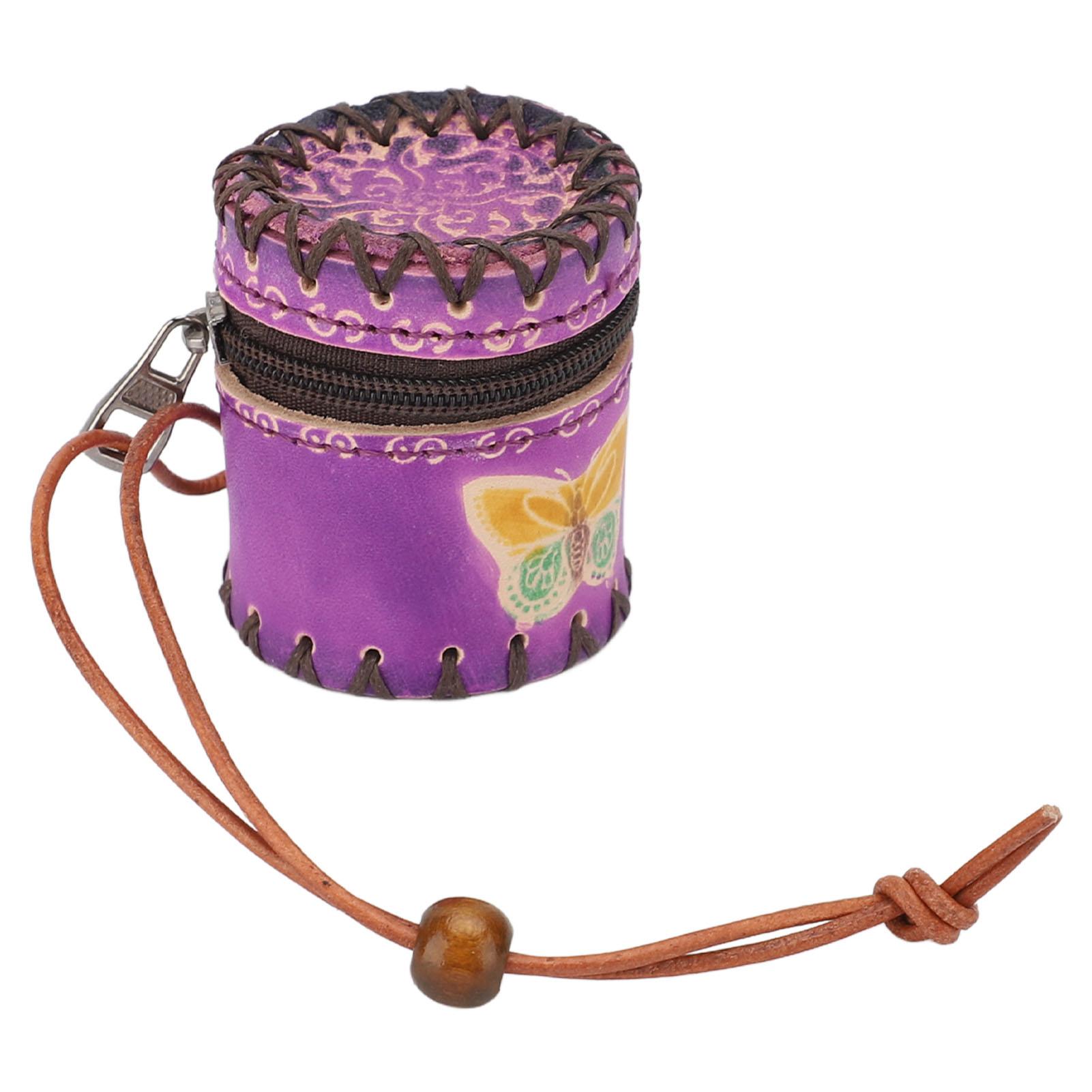 

Mini Coin Purse Pendant Lovely Retro Portable Zipper Design Change Storage Bag Pendant for Backpack фіолетовий