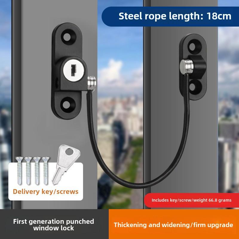 Window Safety Lock Chain: Ventilation, Anti-Theft, In/Out Opening, Child Secure.