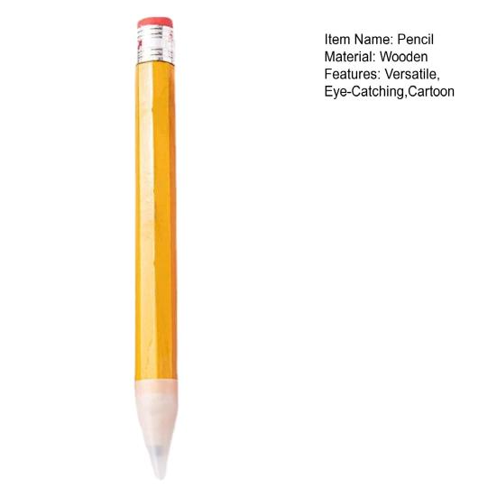 Giant Colored Pencil with Eraser 34cm Wooden Novelty Prop for Decor Photo Shoot Advertising Gift Creative Desk Ornament Unique Present for Artists