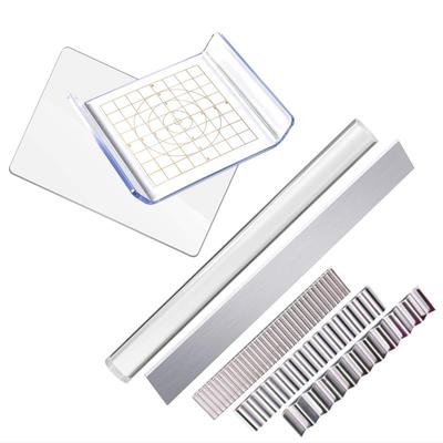 KARMAREY 7-Piece Clay Crafting Tool Set: Clay Slab, Clay Roller, Rolling Pin, Clay Cutter, Slicer, Wave Pattern, Polymer Clay, Resin, Pottery (7)