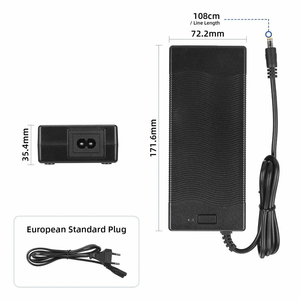54.6V 2.0A Charger DC2.1 for Kugoo Kukirin G2 Scooter EU Plug