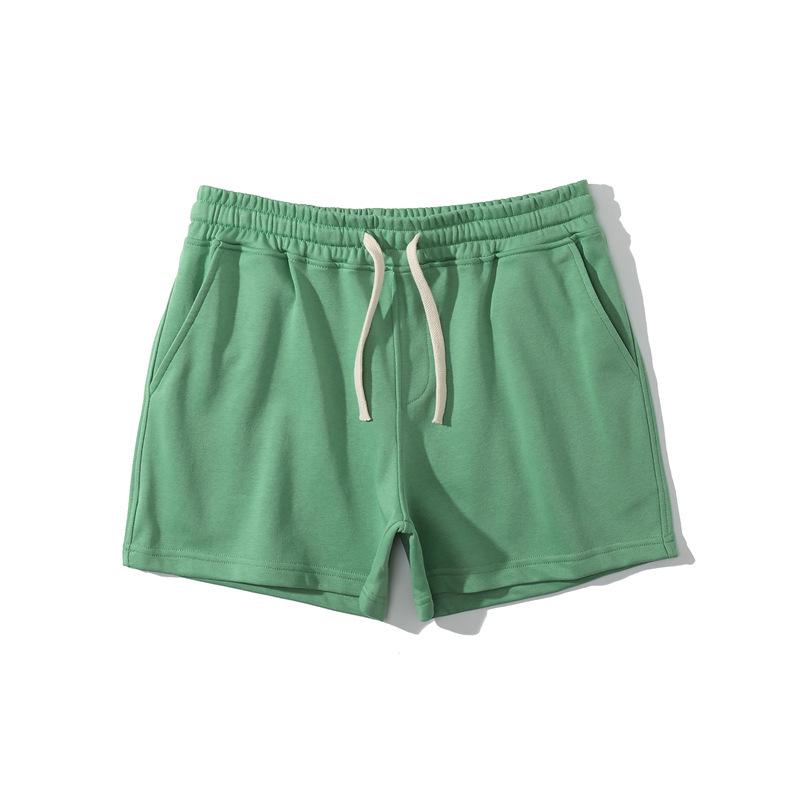 Solid Color Men's High-Elastic Cotton Running Shorts