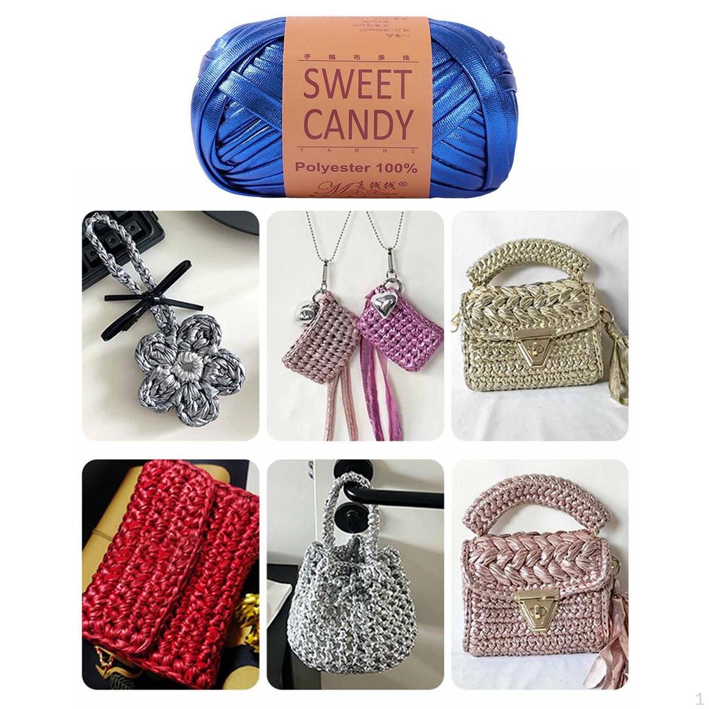 Metallic Shiny Yarn Crochet Bulky T Shirt for Headband Pillow DIY Craft