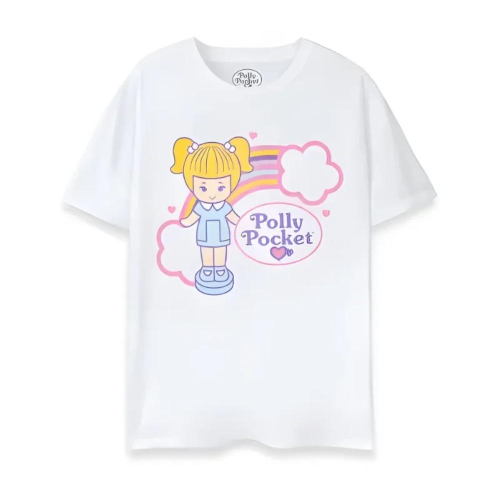 

Polly Pocket Милая футболка с графическим принтом Летняя футболка Модная футболка с короткими рукавами и круглым вырезом Женская одежда M