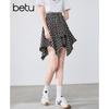 Betu Women's Plaid Irregular Hem Mini Skirt