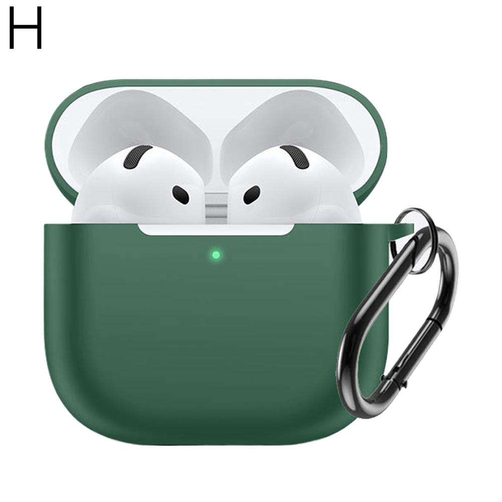 Silicone Earphone Protective Case For Apple Airpods 4 2025 with Keychain Protective Sleeve Dustproof Earphone Case зелёный