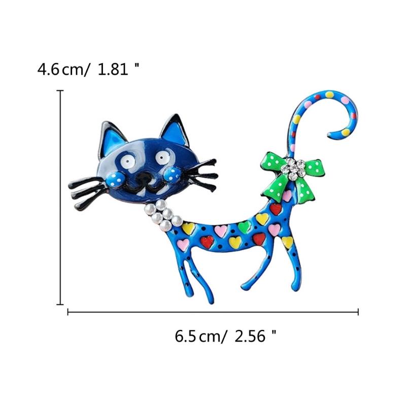 Cute Cartoon Cat Brooch Pin Accessory Colorful Enamel Craft Lapel Pins Ornament Stylish Collar Pin Adornment for Women
